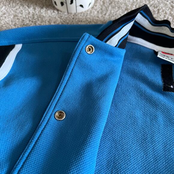 Nike Blue Snap Button Striped Varsity Vintage Bomber Jacket Size: Large 12-14 - Picture 8 of 15